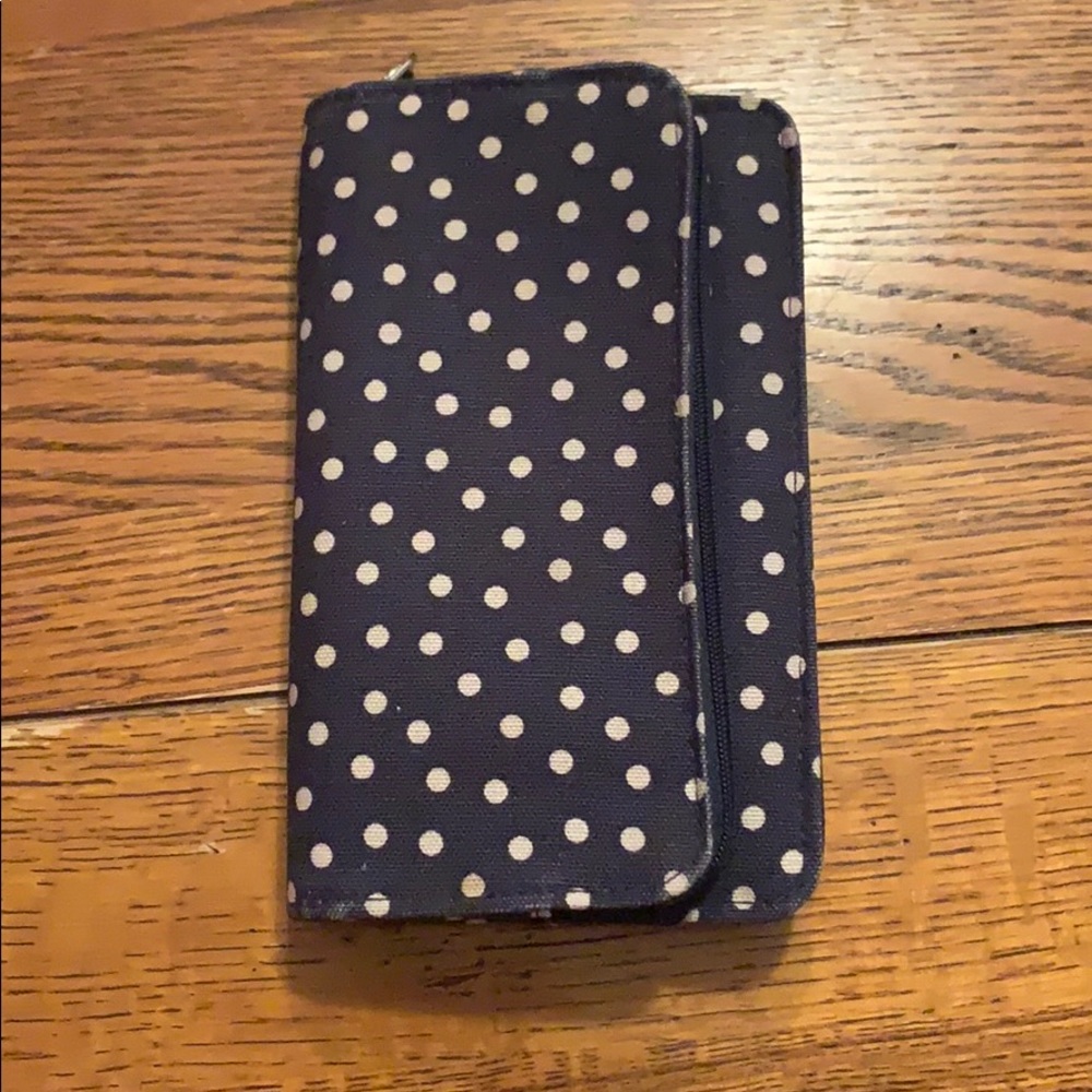 Thirty-one Navy polka dot Perfect Cents Wallet
